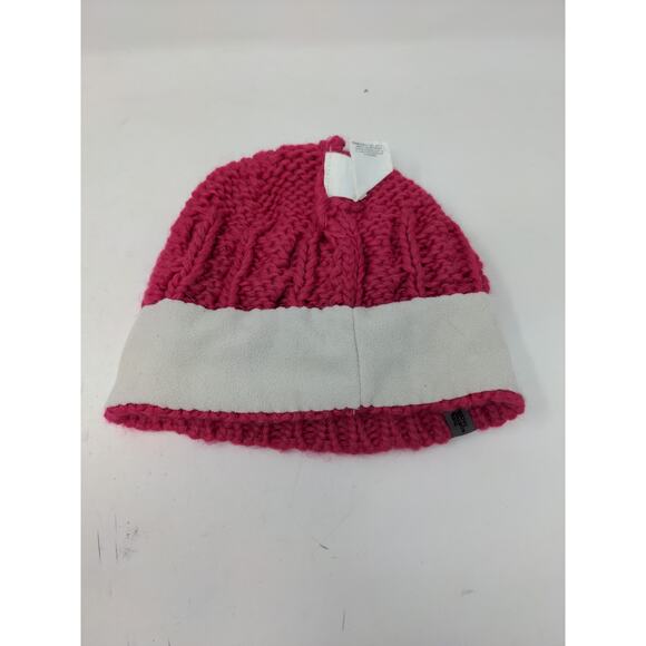 Girls The North Face Cable Knit Hat 70% Acrylic 20% Wool 10% Alpaca Pink Size M - Picture 8 of 10